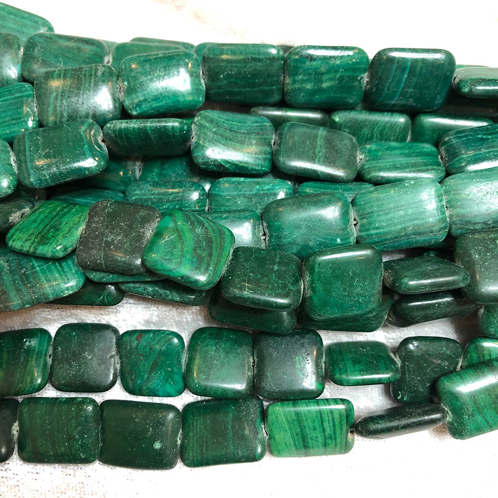 Malachite Large Rectangle Flat Beads