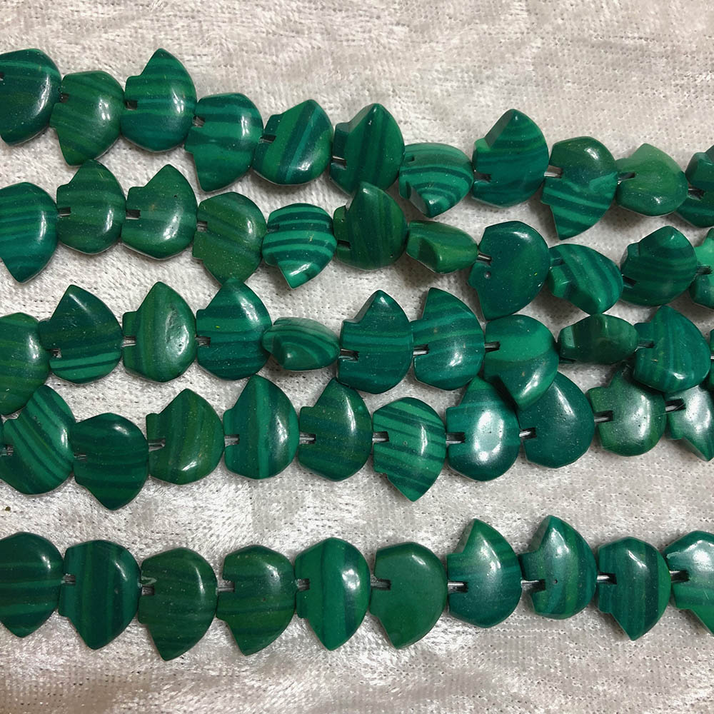 Malachite (reconstituted) Native American Bear Beads