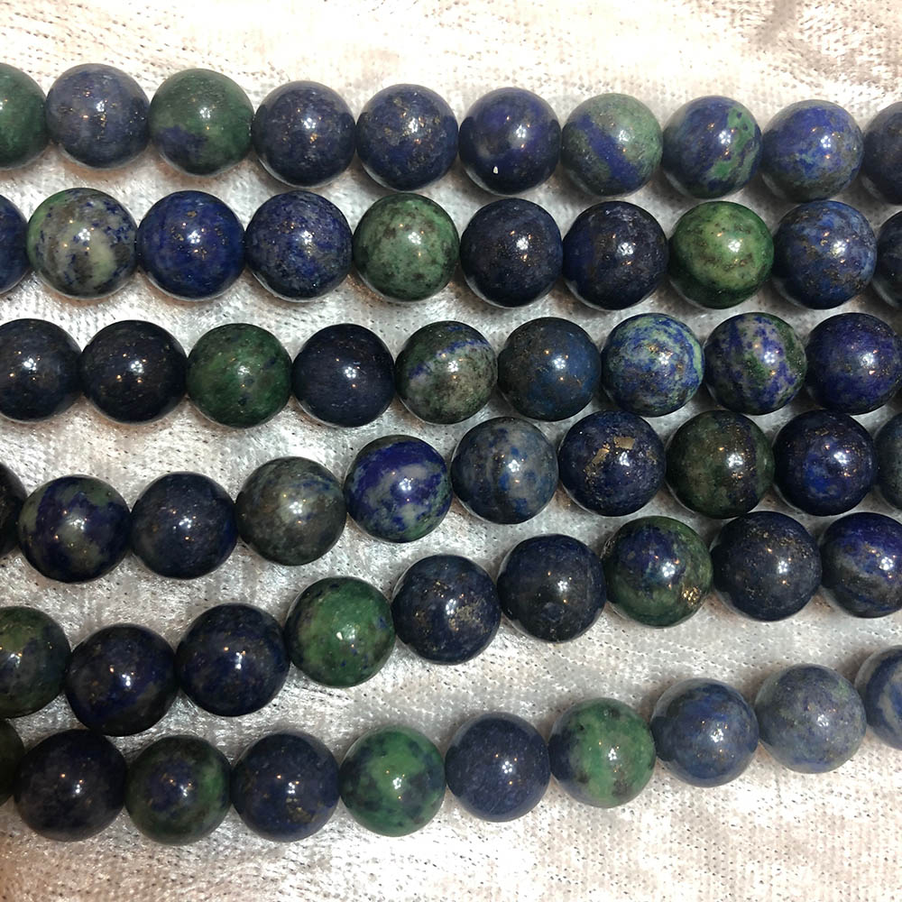 Azurite and Malachite Medium Round Beads