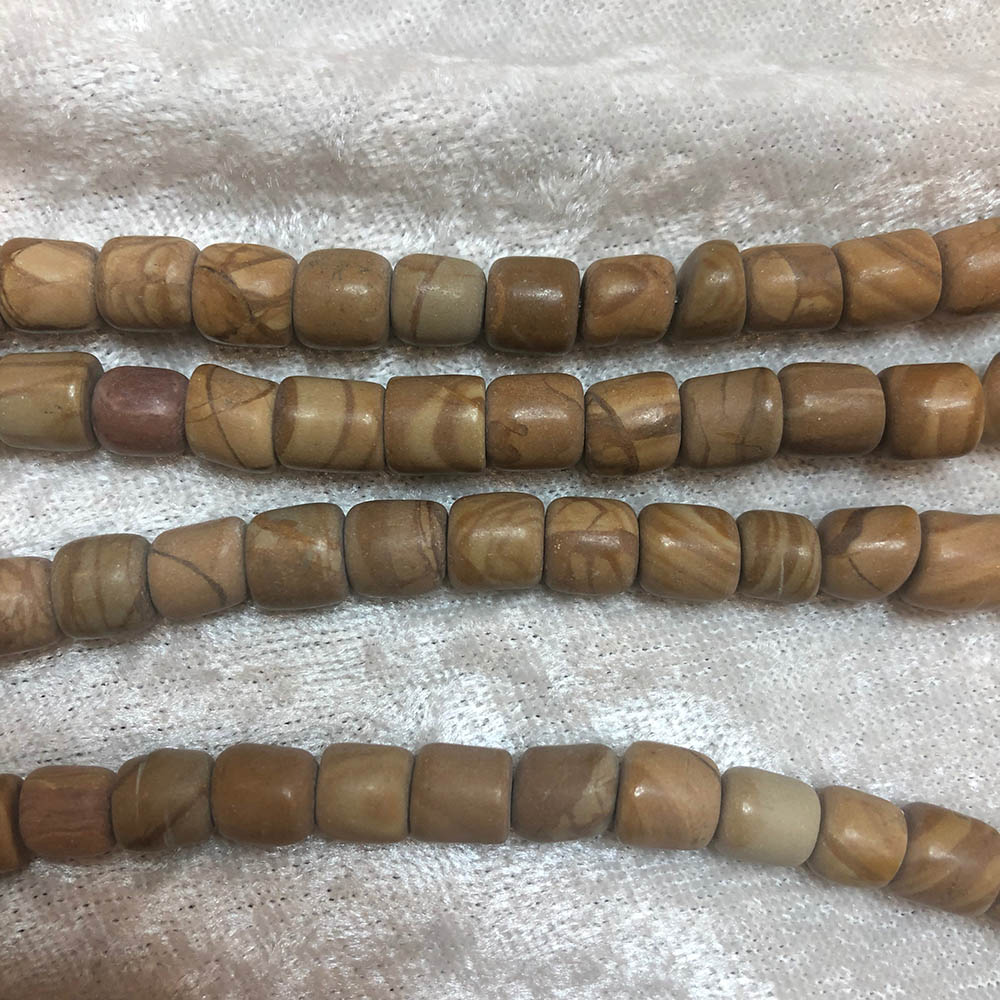 Wood Grain Jasper Tube Beads