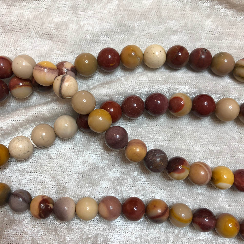 Tan and Pink Jasper Large Round Beads