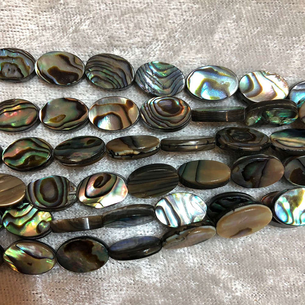 Abalone Shell Flat Oval Beads