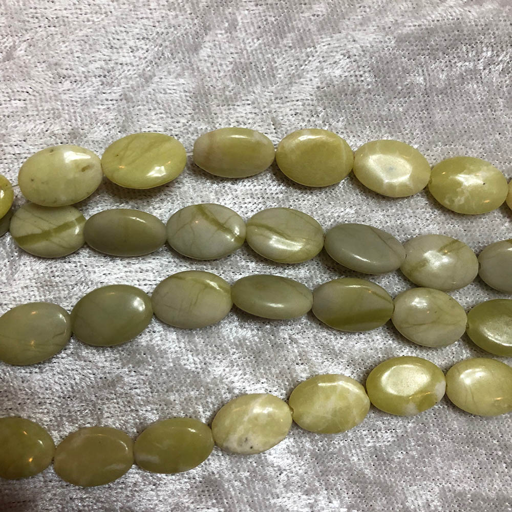 Pineapple Jasper Flat Oval Beads 10mm x 14mm