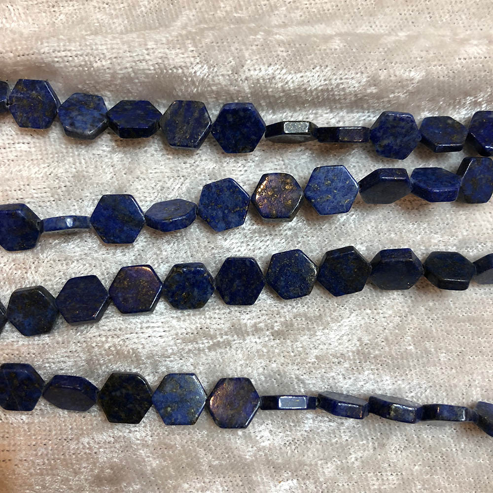 Lapis Lazuli Small Flat Hexagon Shape Beads