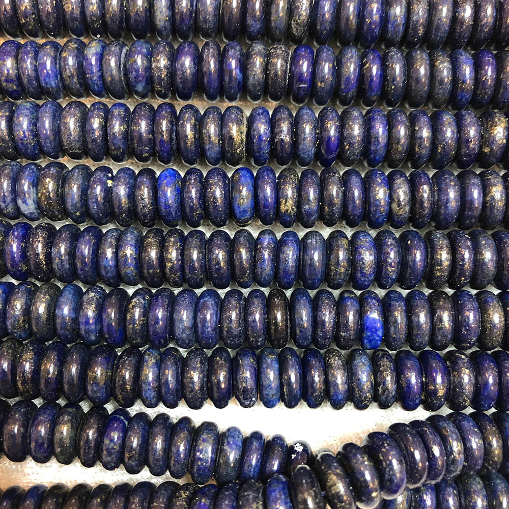 Lapis Lazuli Dark Blue Medium Rondelle Beads