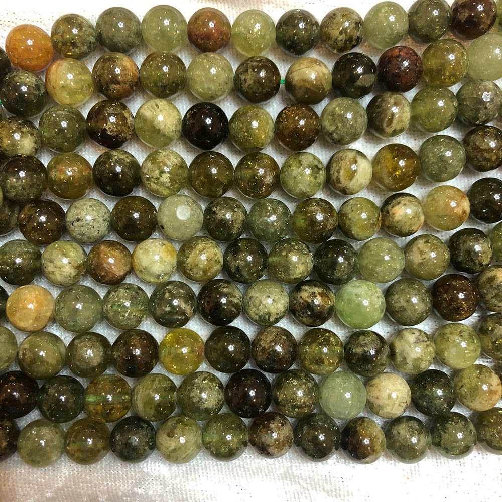 Green Garnet Round Beads