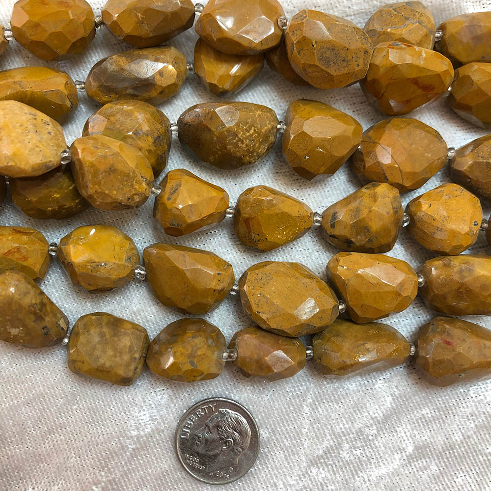 Tigerskin Jasper Medium Faceted Nugget Beads