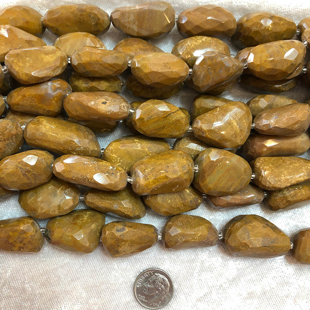 Tigerskin Jasper Large Faceted Nugget Beads