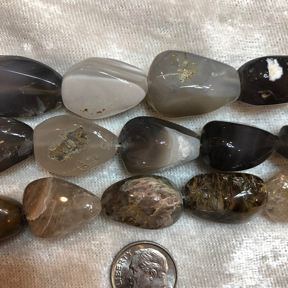 Medium Botswana Agate Polished Pebble Beads