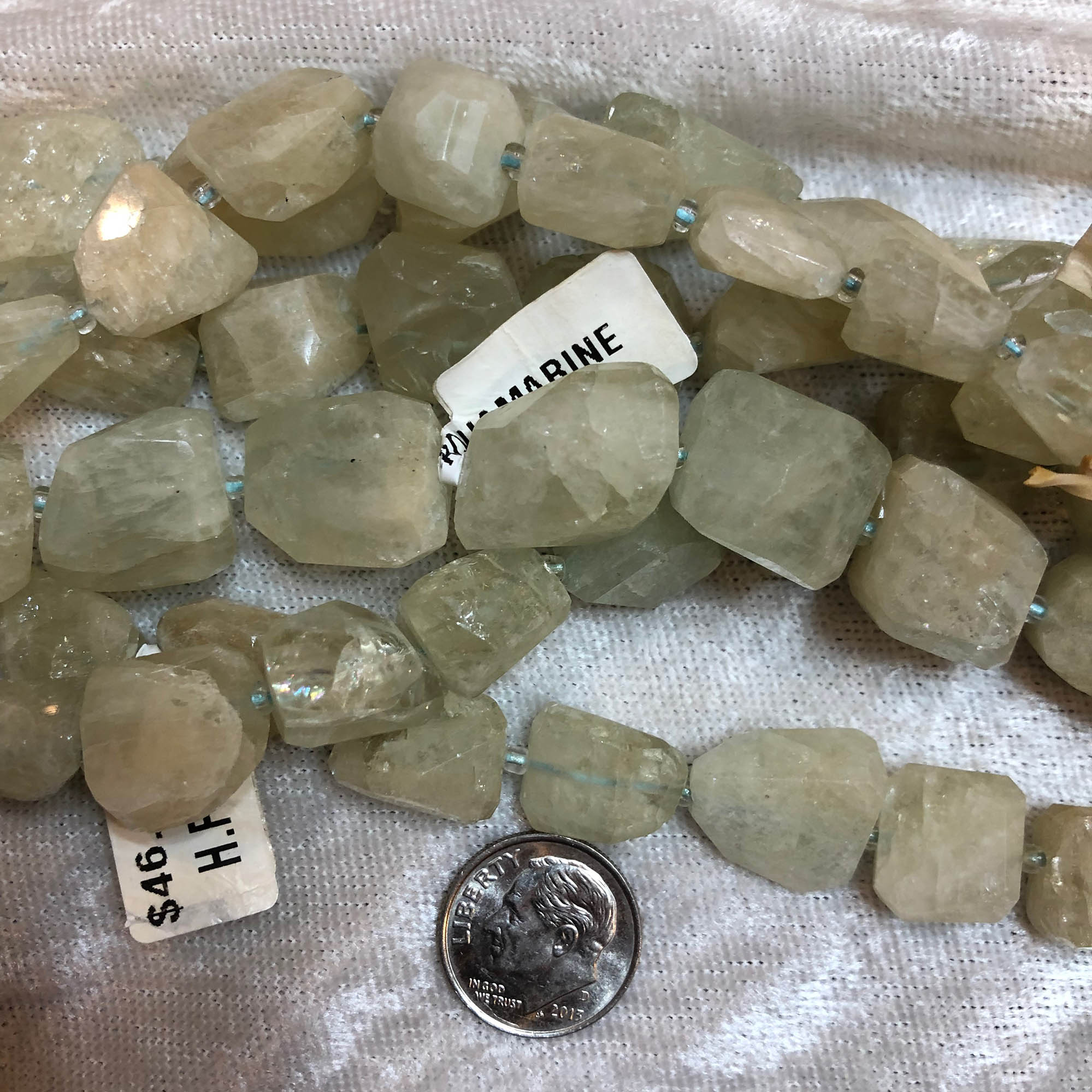 Medium Aquamarine Faceted Nugget Beads