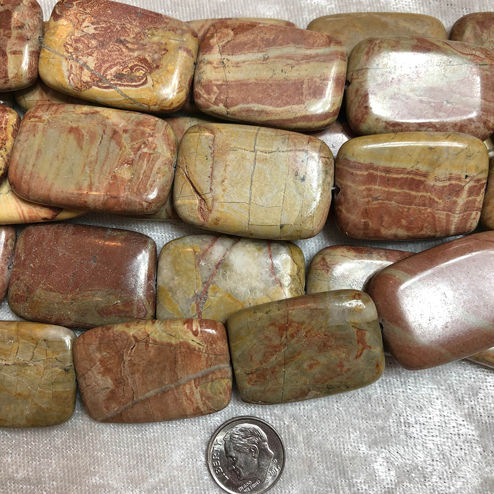 Large Picture Jasper Flat Rectangle Beads