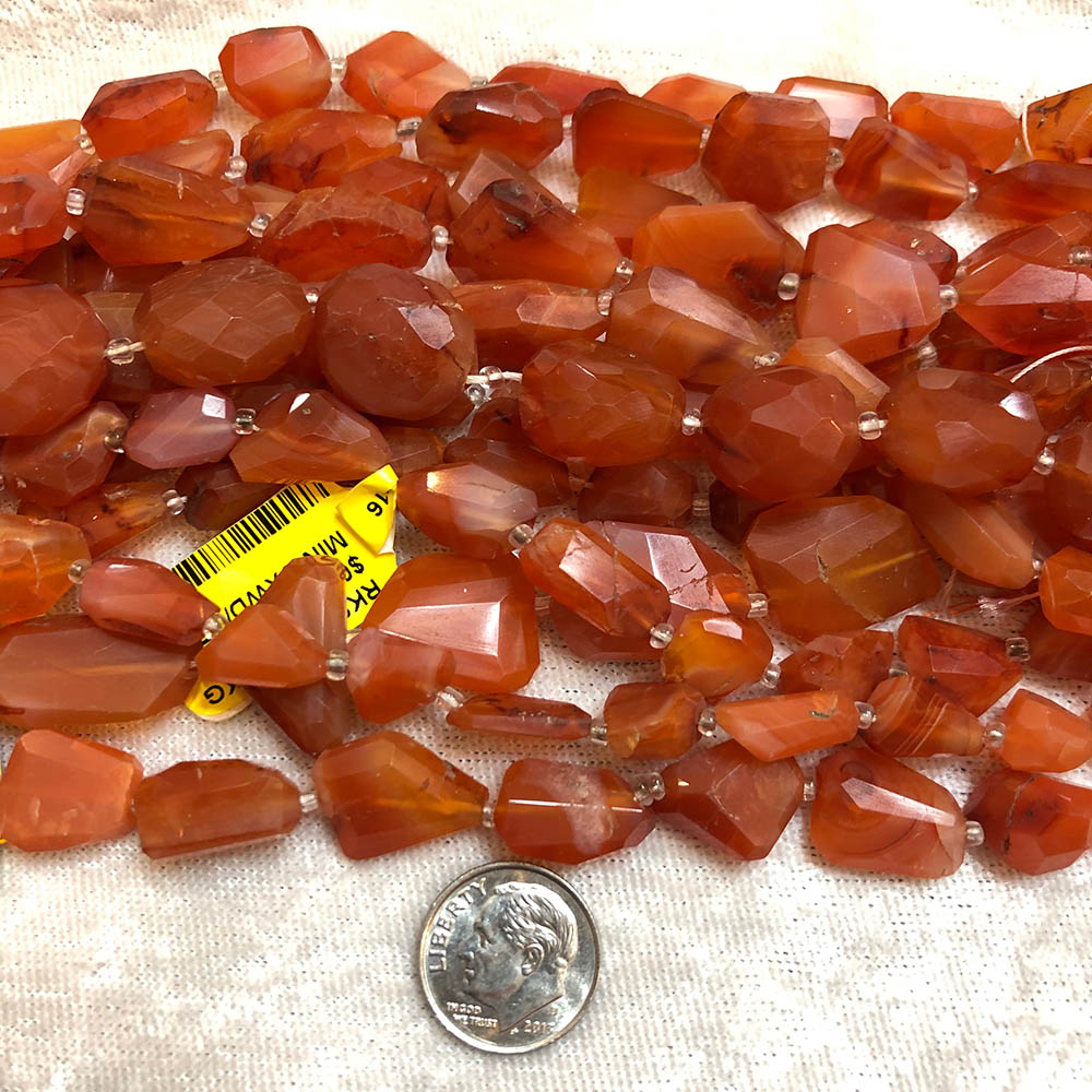 Carnelian Multi-Size Faceted Nuggets