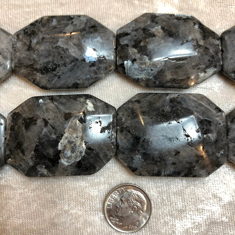 Large Flat Labradorite Faceted Beads