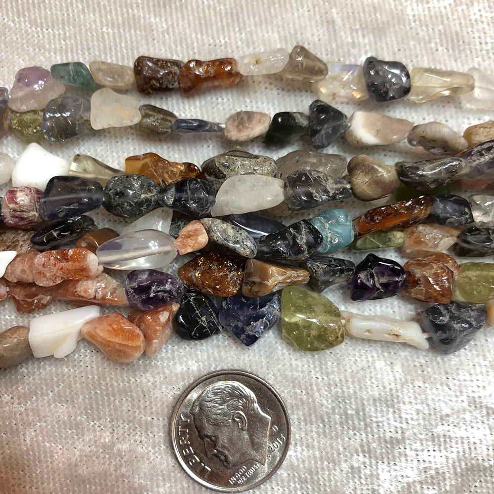 Small Multi Stone Polished Chip Beads