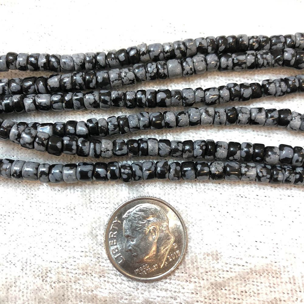 Snowflake Obsidian Heishi Beads