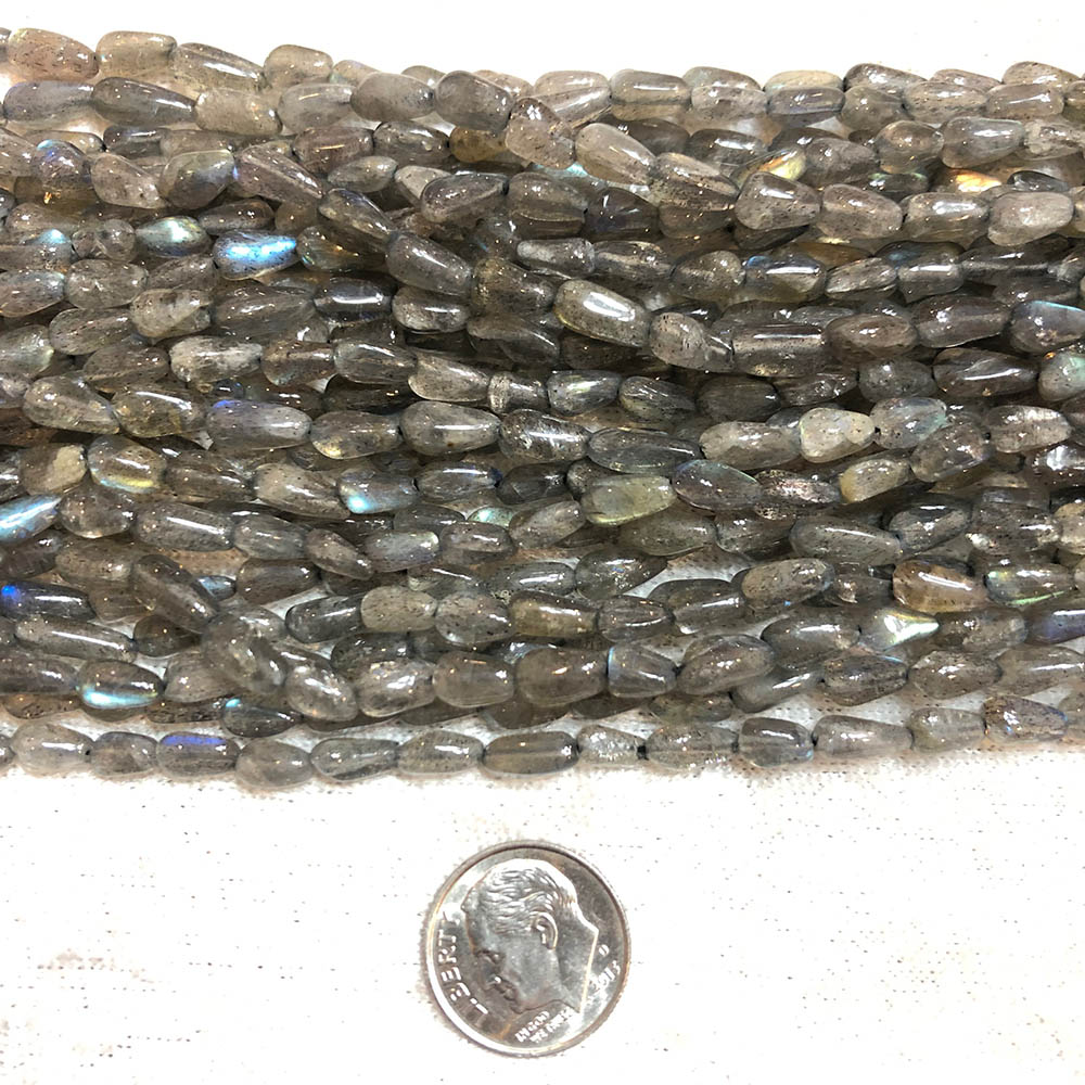 Gray Moonstone Small Drop Beads