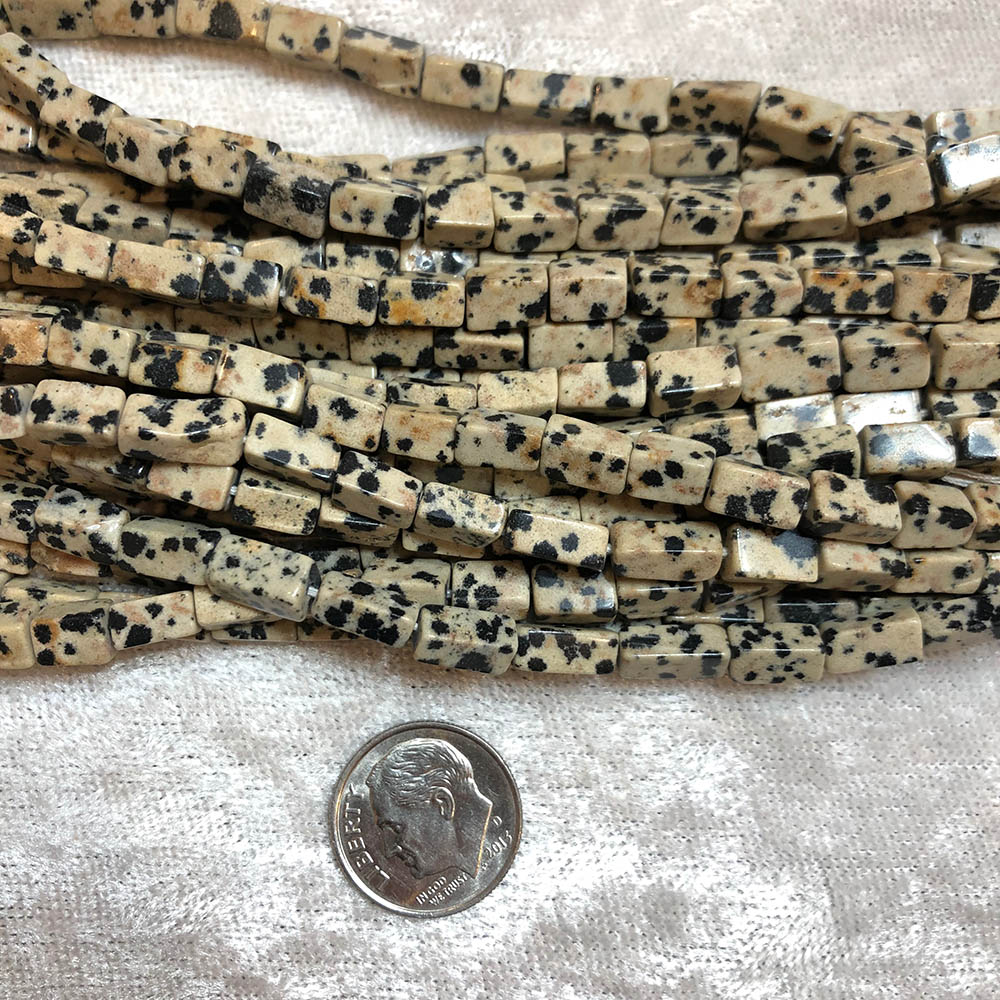 Dalmatian Jasper Small Rectangle Tube Beads