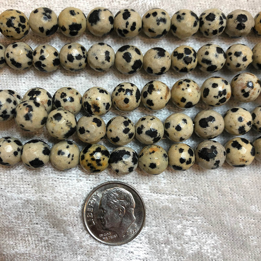 Dalmatian Jasper Faceted Large Round Beads