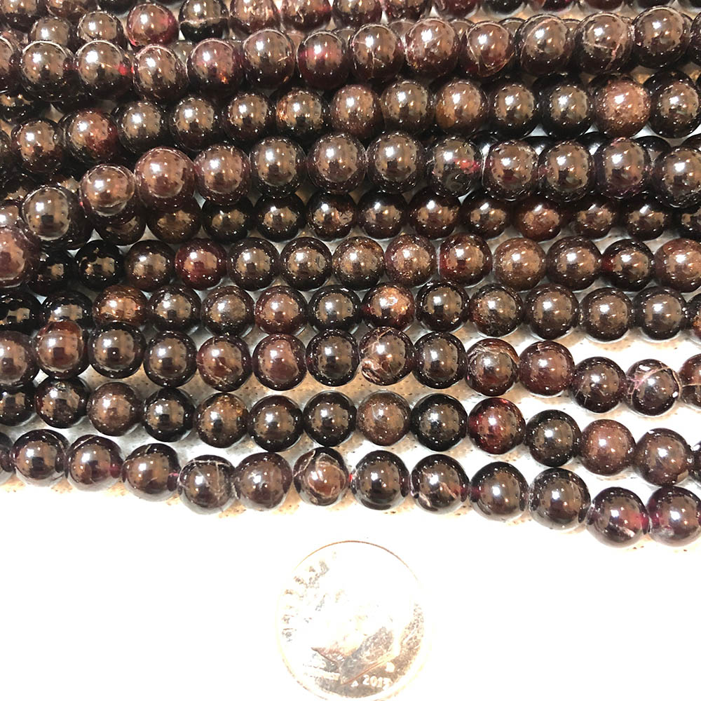 Red Garnet Small Round Beads 5mm