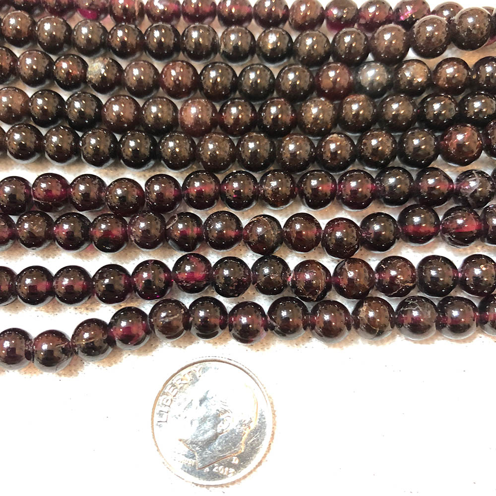 Red Garnet Medium Round Beads 6mm