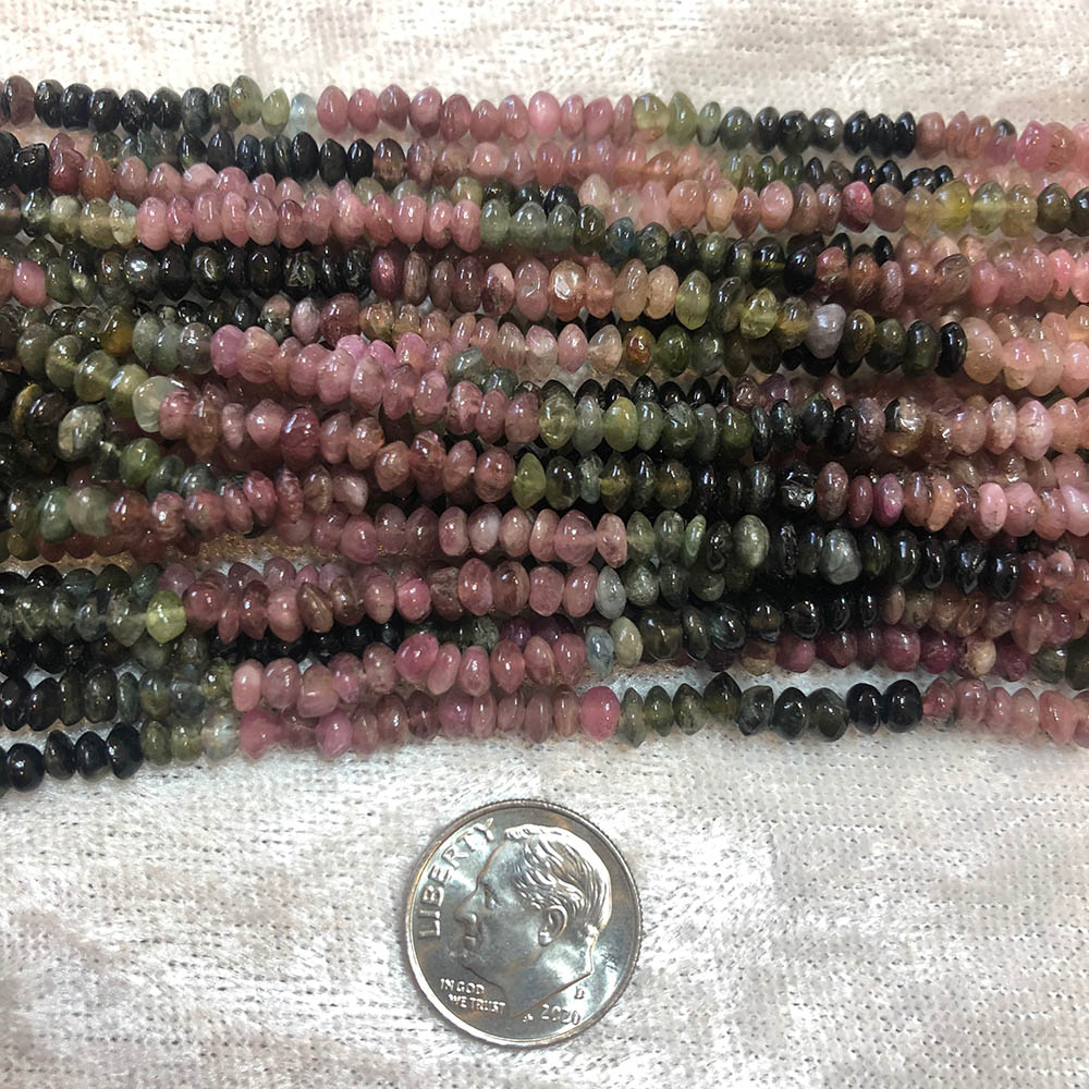 Small Tourmaline Rondelle Beads