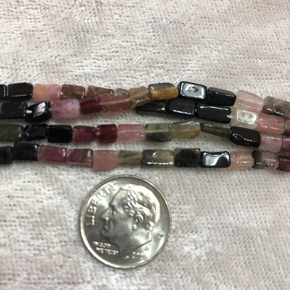 Tourmaline Small Flat Rectangle Beads