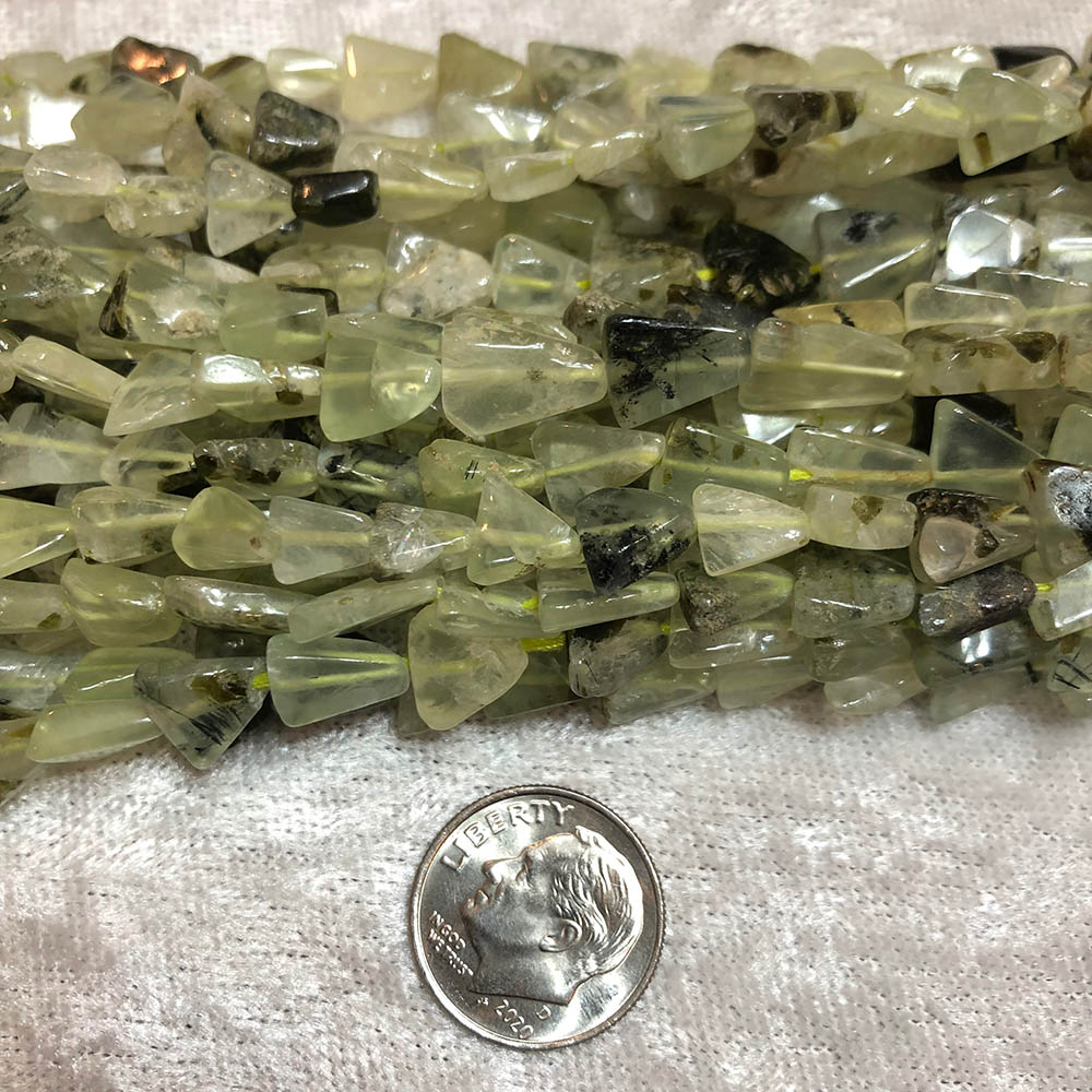 Prehnite Flat Triangle Beads