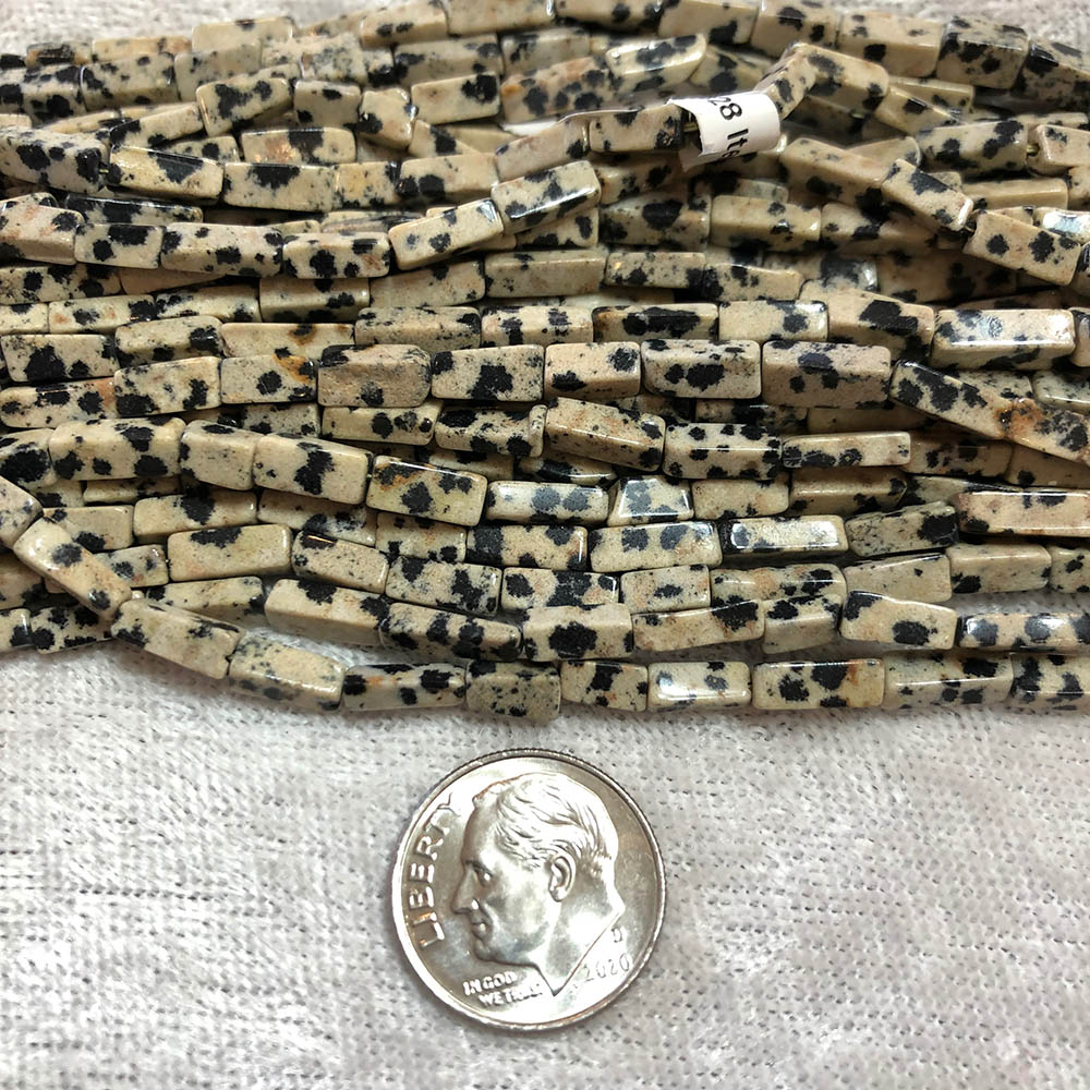 Dalmatian Jasper Extra Small Rectangle Tube Beads