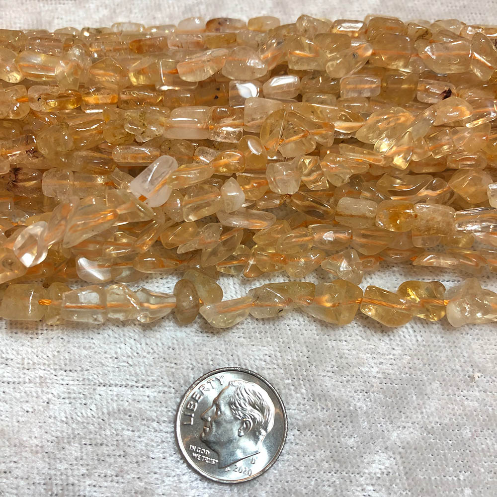 Yellow Citrine Small Polished Nugget Beads