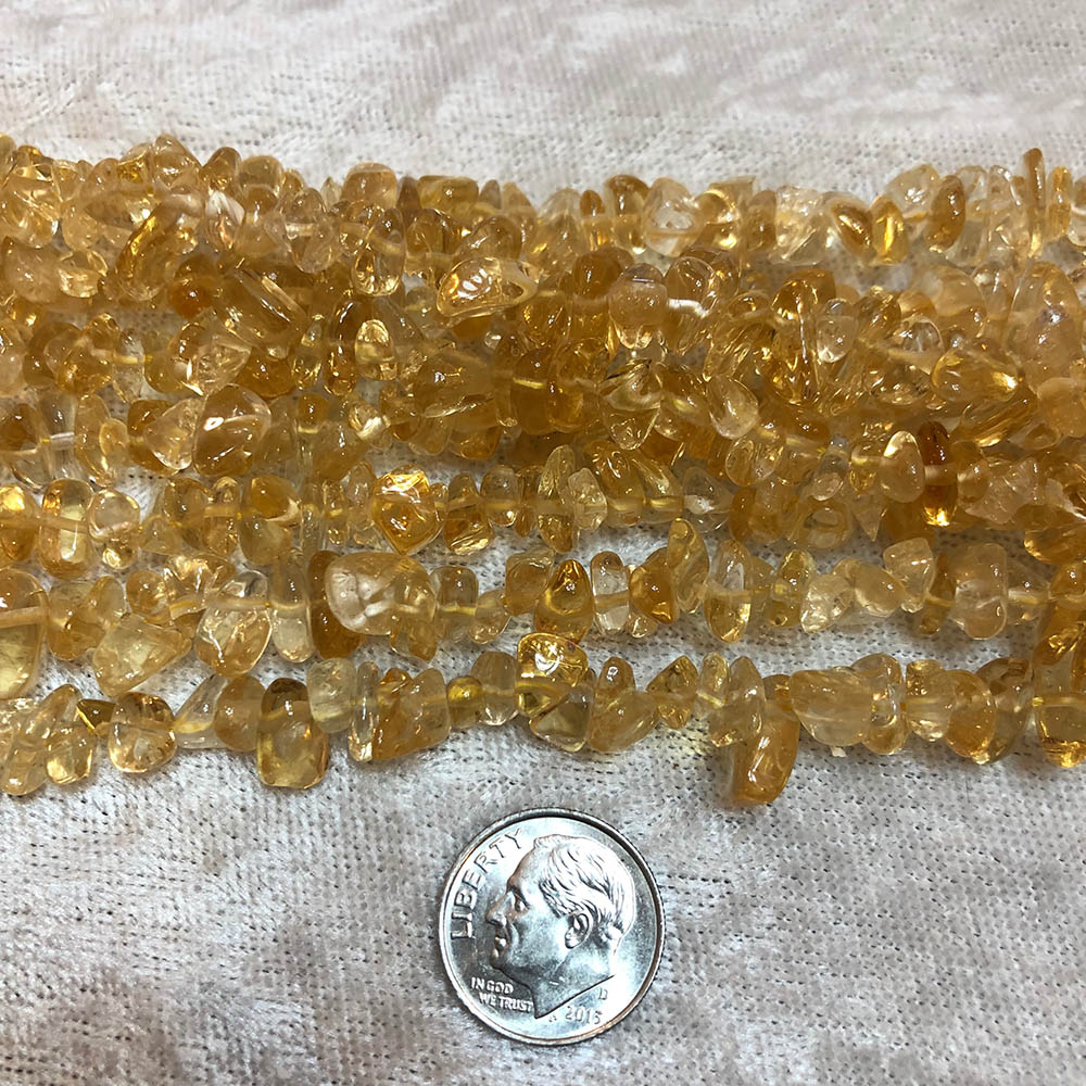 Yellow Citrine Small Polished Chips Beads