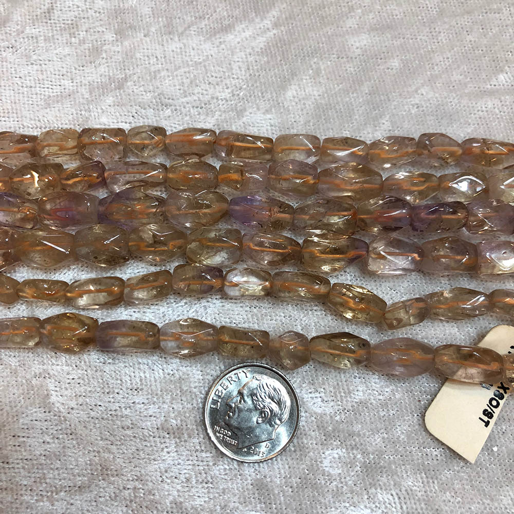 Amethyst Rounded Faceted Rectangle Tube Beads