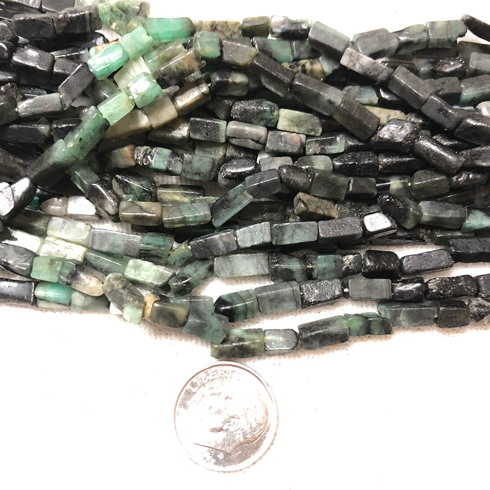 Emerald Rectangle Tube Beads