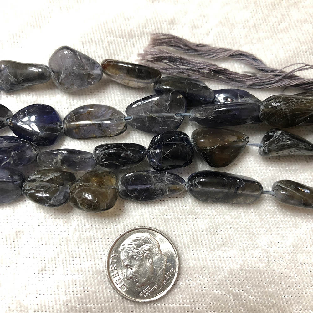 Iolite Polished Nugget Beads