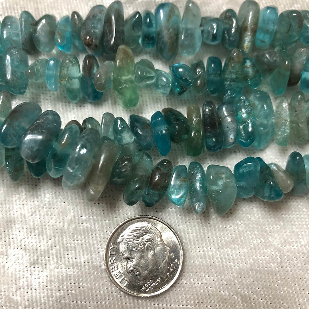 Blue Apatite Large Polished Chip Beads