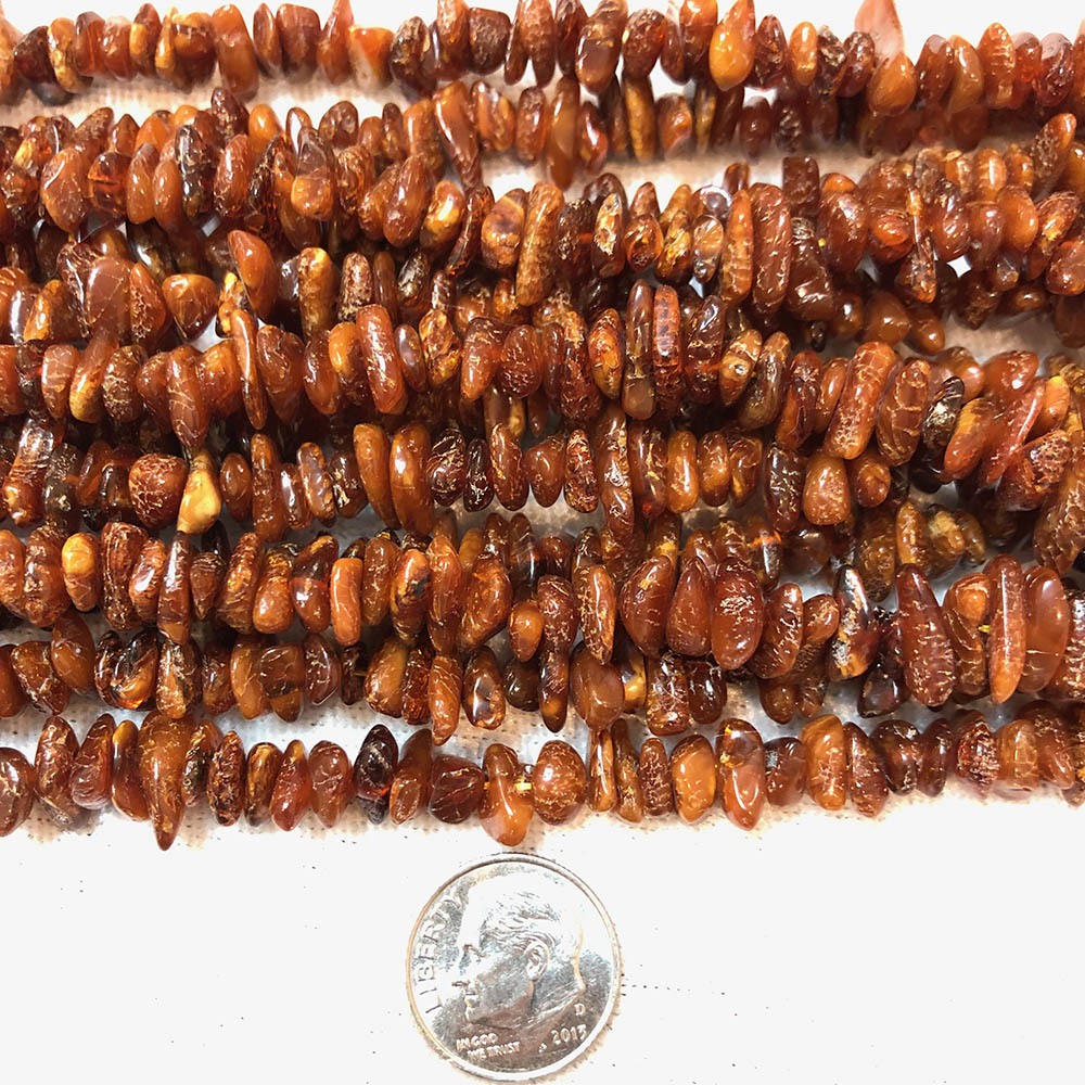 Dark Gold Amber Chip Beads