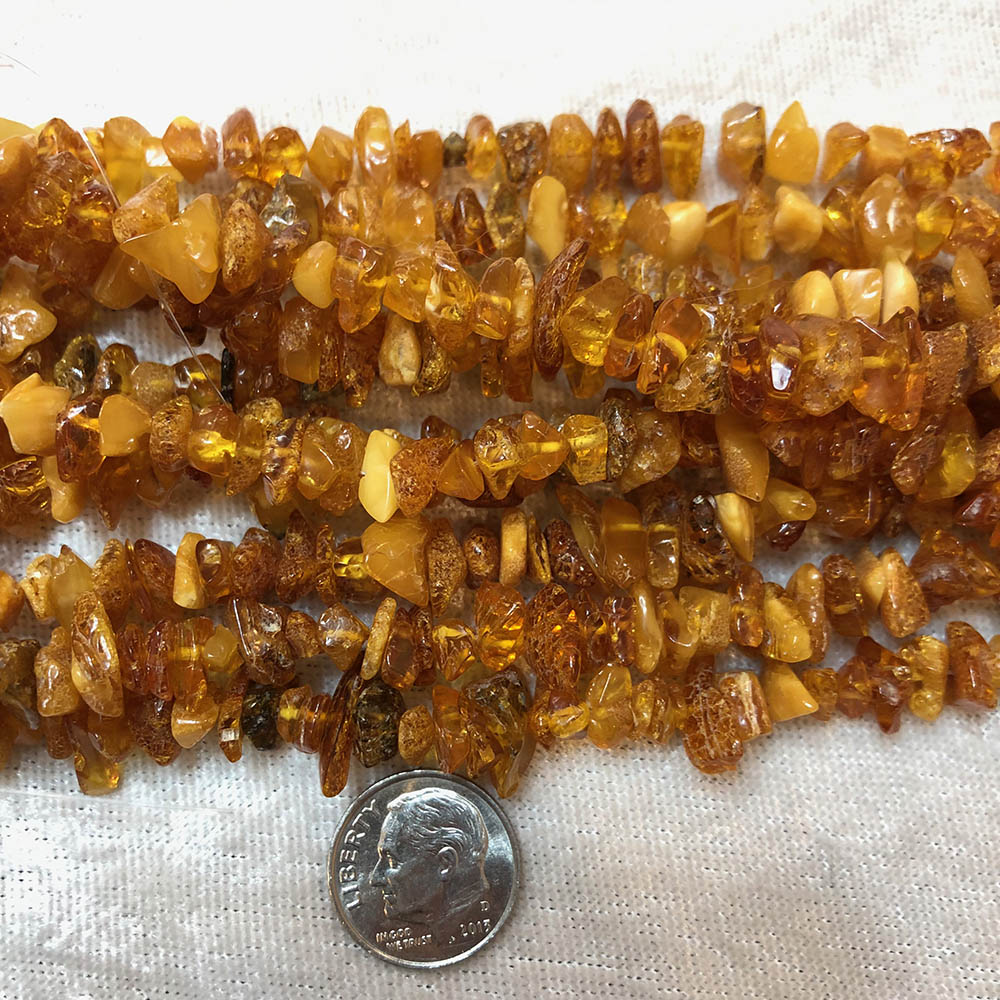 Light Yellow Amber Chip Beads