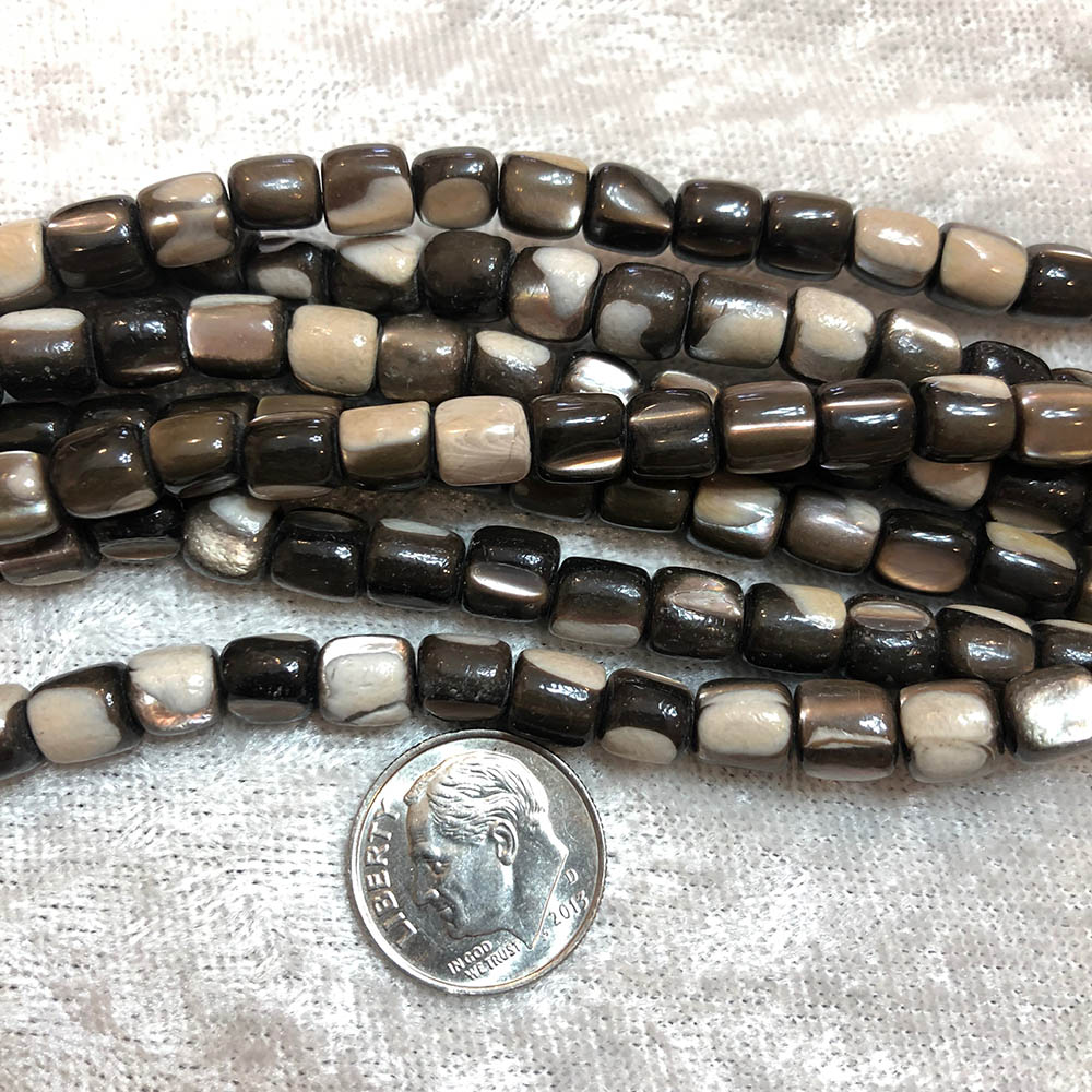 Copper Mother of Pearl Medium Tube Beads