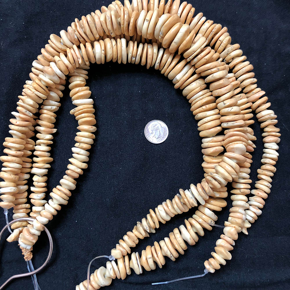 Large Graduated Tan Shell Heishi Beads