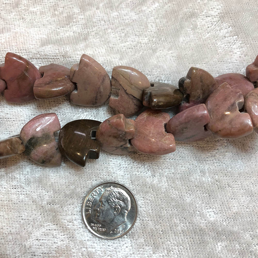 Red Picture Jasper Carved Bear Beads