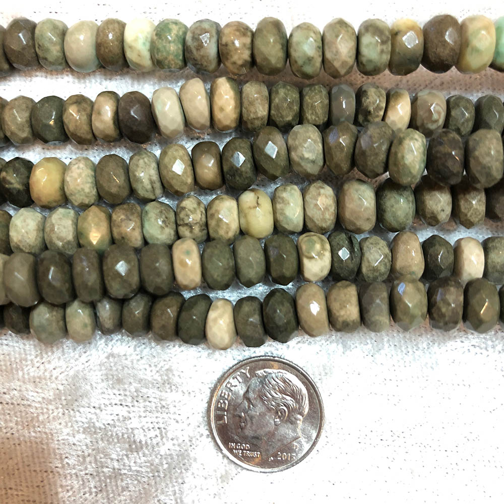 Chrysoprase Agate Faceted Rondelle Beads