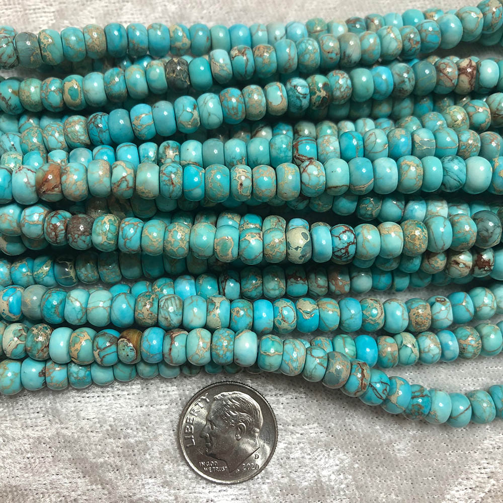 Robins Egg Blue Turquoise Medium Rondelle Beads