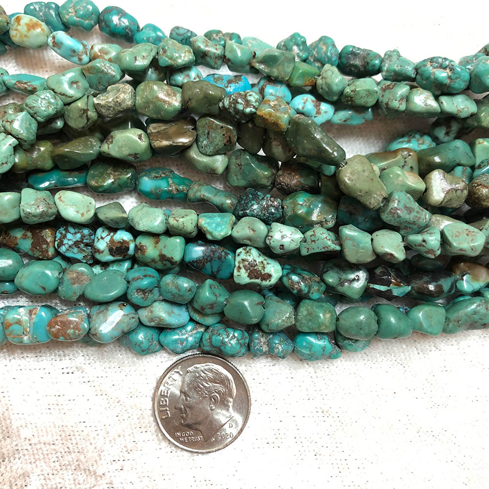 Small Turquoise Rough Polished Nugget Beads