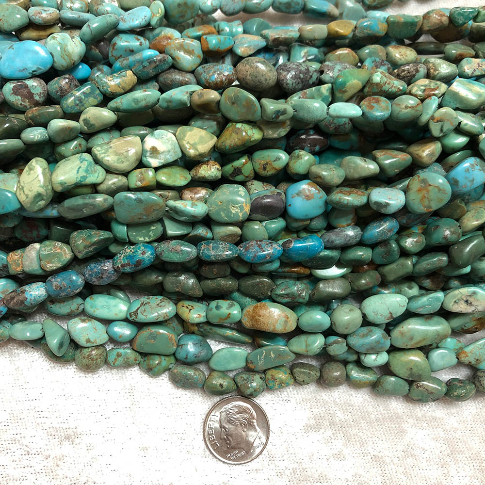 Turquoise Polished Pebble Beads