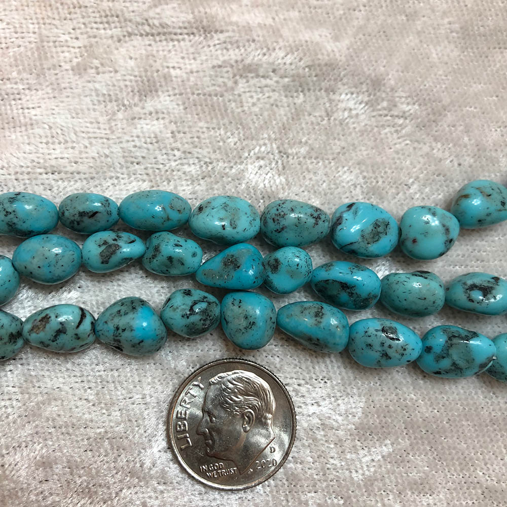 Small Troy Springs Turquoise Pebble Beads