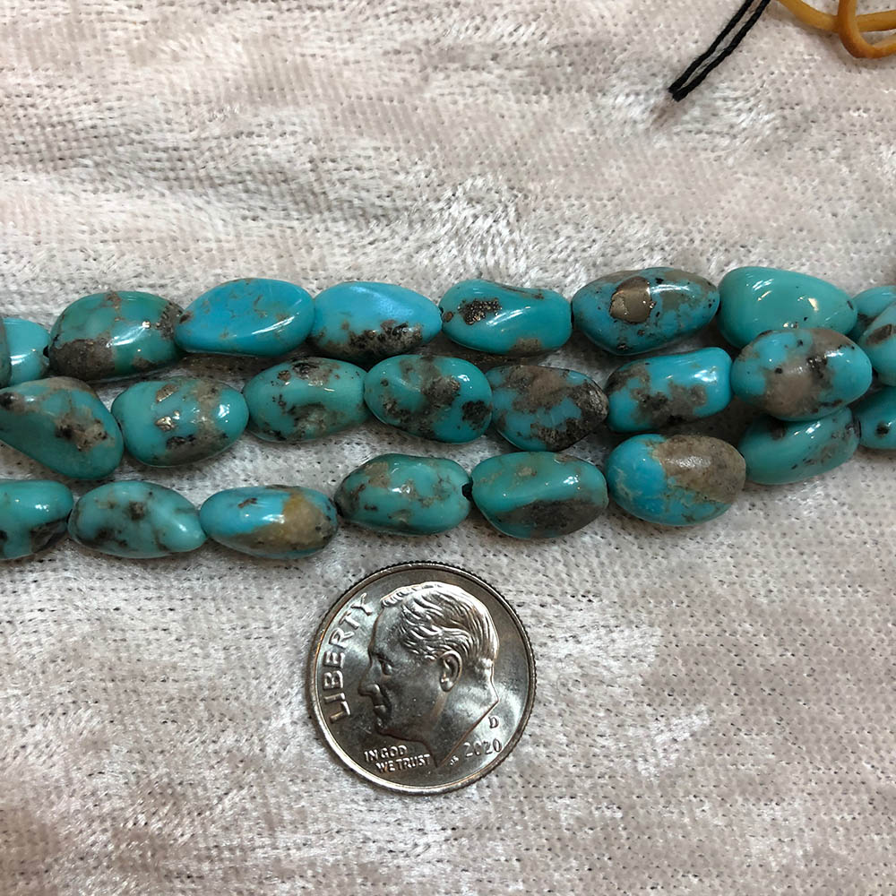 Small Campito Turquoise Polished Pebble Beads