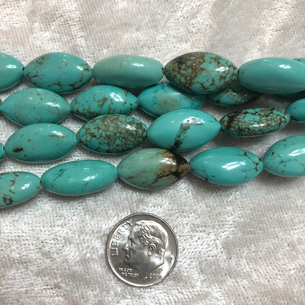 Dyed Turquoise Oval Beads