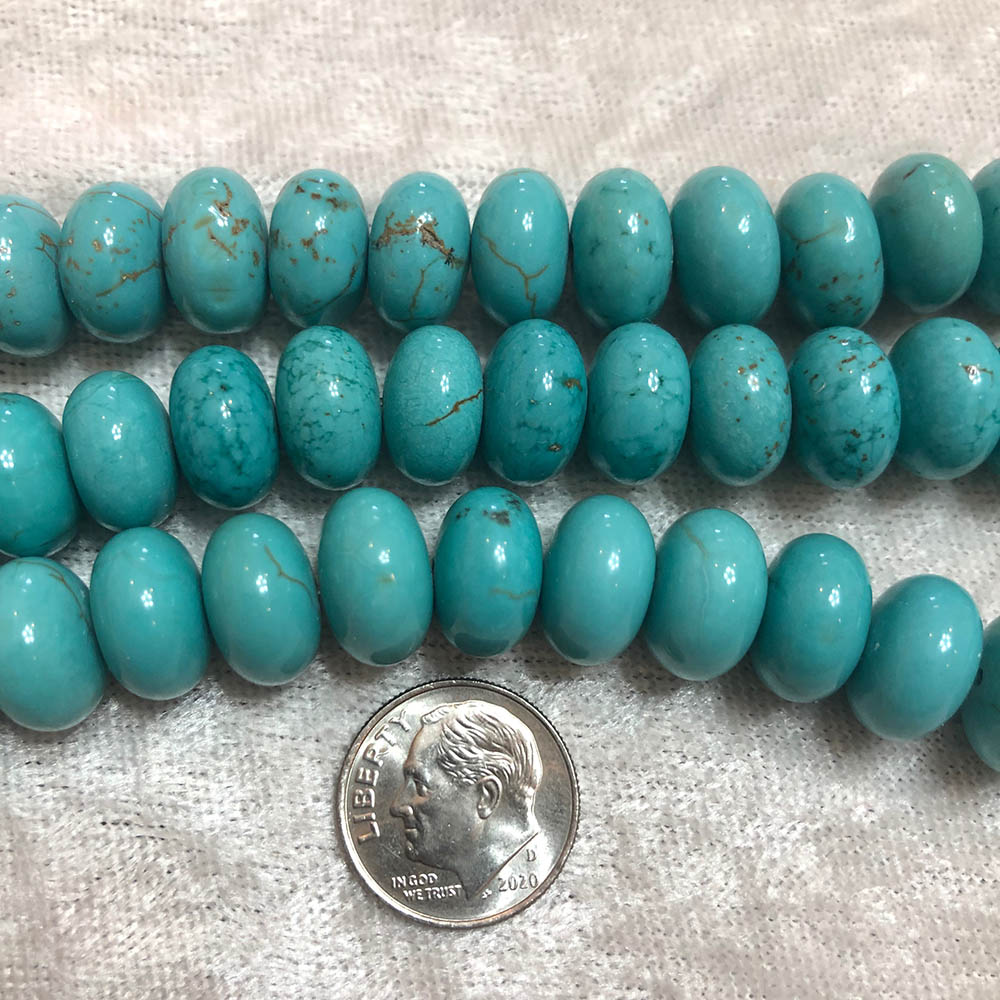 Nevada Turquoise Large Rondelle Beads