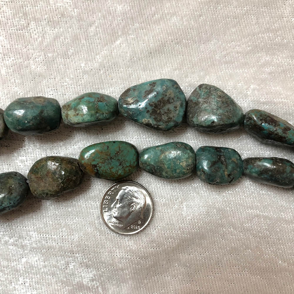 Large Light Turquoise Polished Chunk Beads