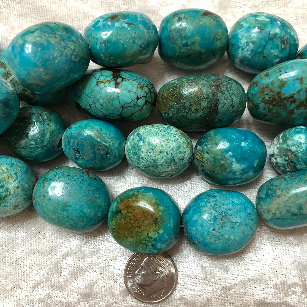 Large Chalk Turquoise Polished Nuggets