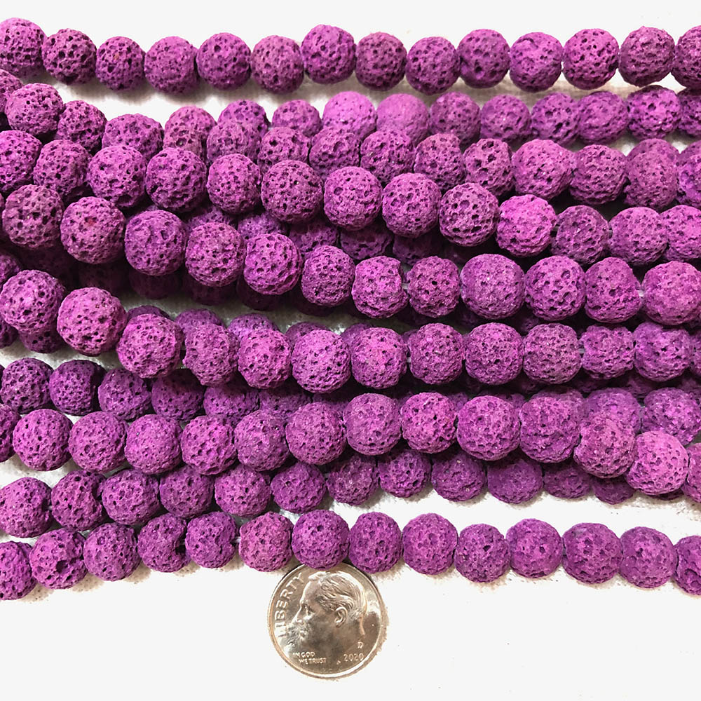 Purple Lava Round Beads